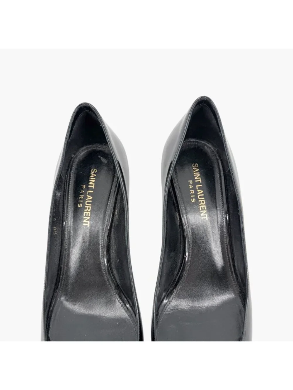 Saint Laurent Charlotte Pumps Heels Black Patent Size 39 US 9 Pointed Toe - Picture 4 of 15